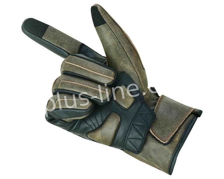 GLOVES ALPHA STYLING RETRO BROWN LEATHER