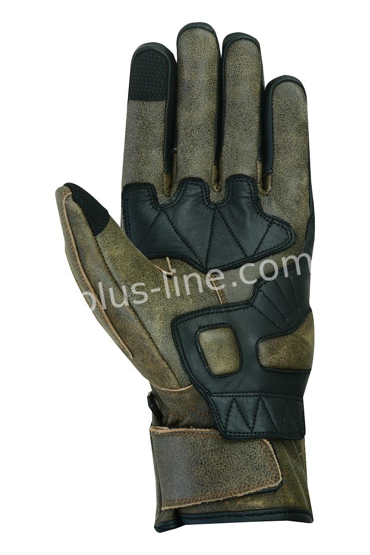GLOVES ALPHA STYLING RETRO BROWN LEATHER